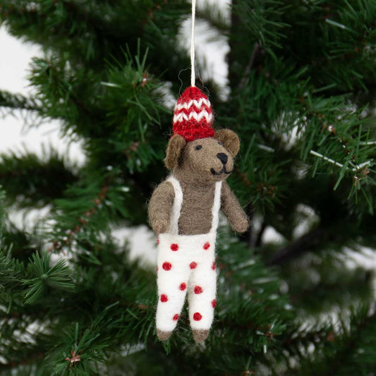 Bear in Dotted Pants Christmas Ornament by A World of Craft