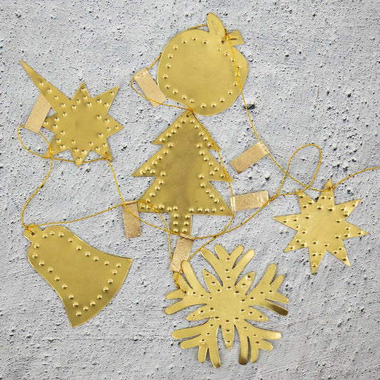 Brass Christmas Garland, alternate view