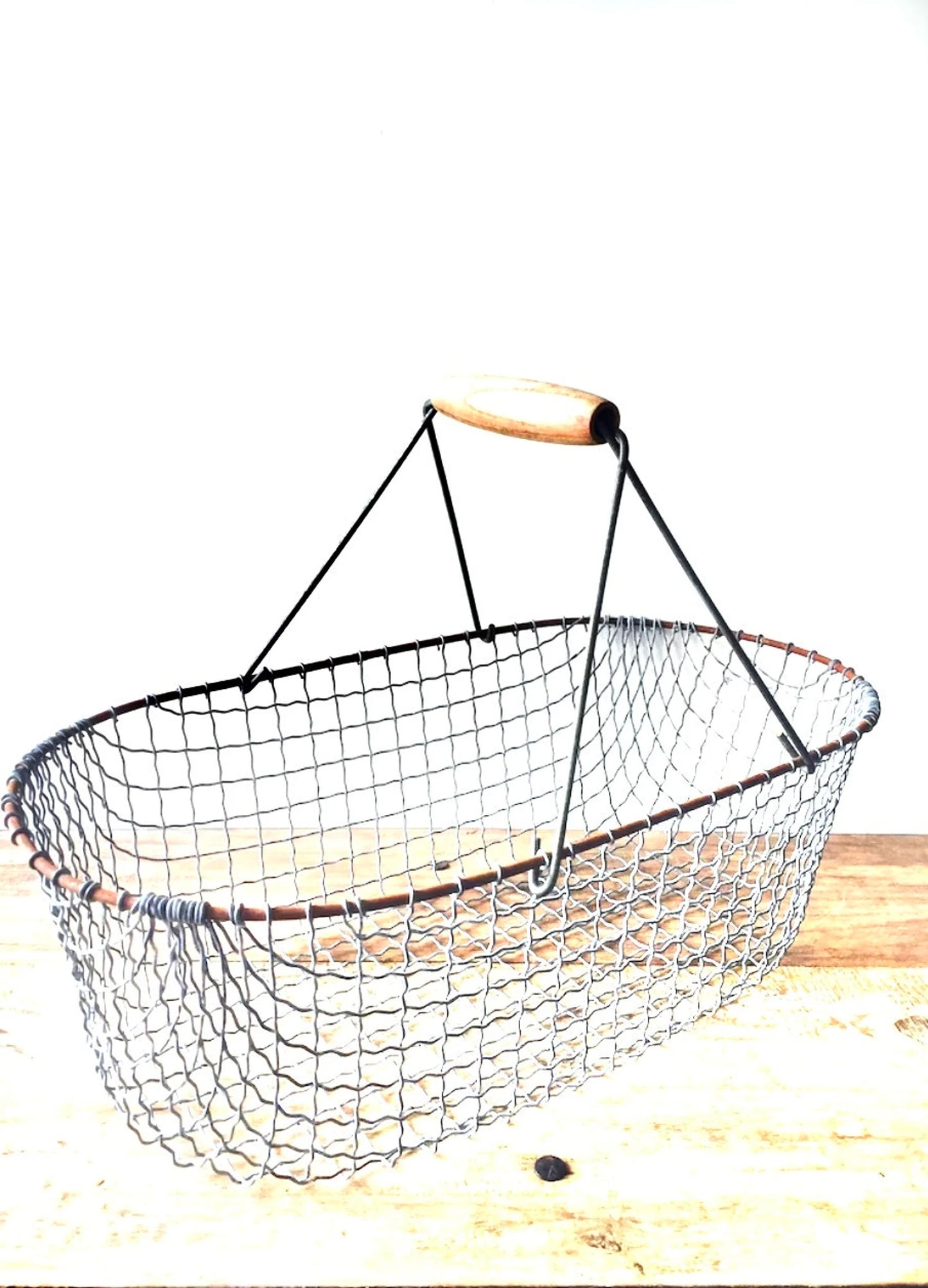 Vintage French Wire Market Basket