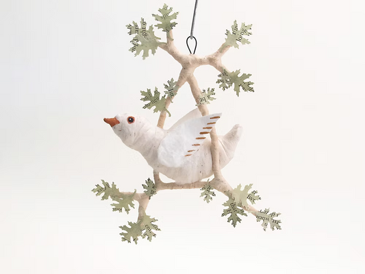 Bird Perch Ornament | Vintage by Crystal Spun Cotton Ornament