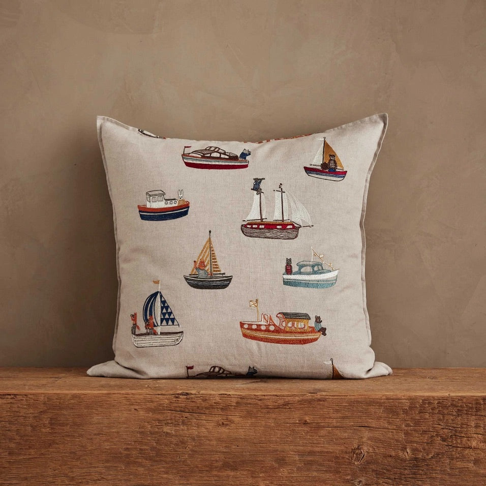 Boats Pattern Pillow | Coral & Tusk