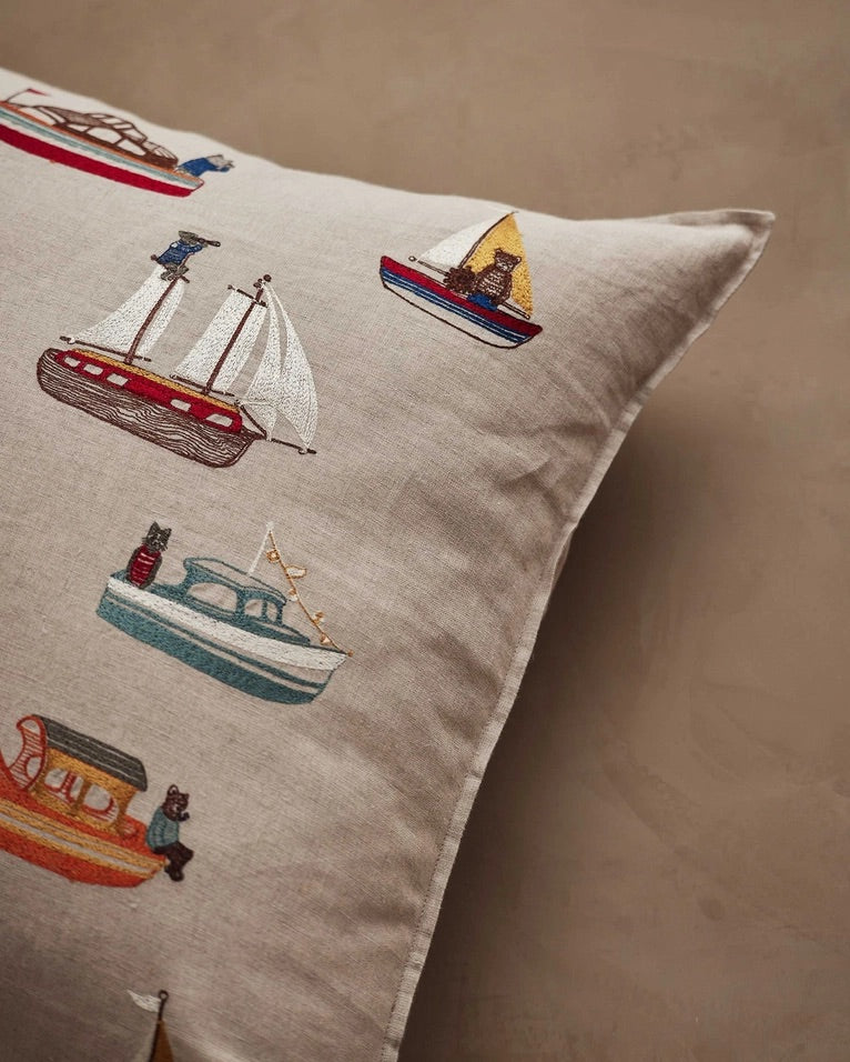 Boats Pattern Pillow | Coral & Tusk