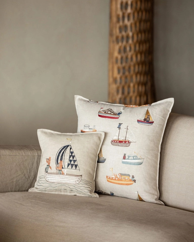 Boats Pattern Pillow | Coral & Tusk