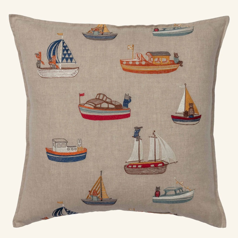 Boats Pattern Pillow | Coral & Tusk