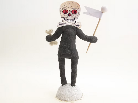 "Boo" Skeleton Figure | Vintage by Crystal Spun Cotton Ornament