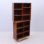 Pair of Mid-Century Stained Hardwood Bookshelves, 75 × 75 × 24 cm (Set of 2)