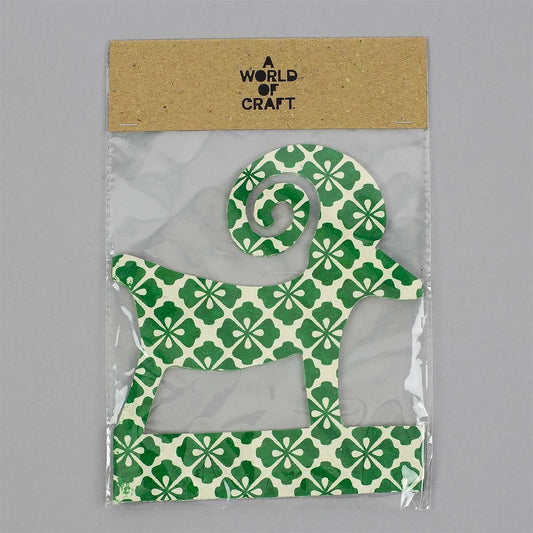 Christmas Swedish Goat Decoration, White/Green