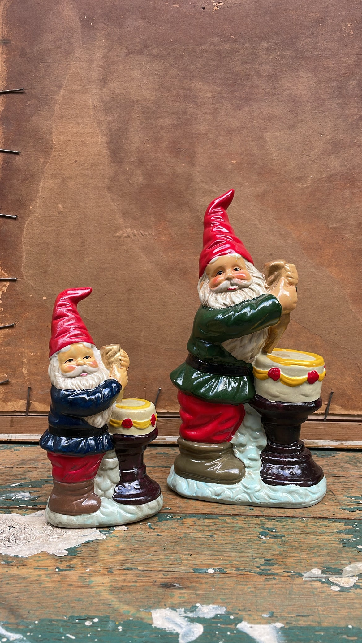 Large Vintage Scandinavian Baking Nisse / Tomte / Julenisse Figurine, 1950s – Hand-Painted