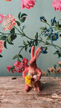 Easter Bunny With Basket Figure - Vintage by Crystal | Vintage by Crystal Spun Cotton Ornament