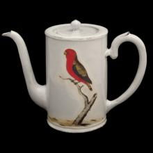 Parrot Coffee Pot, John Derian, handmade ceramic by Astier de Villatte