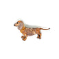 Canela Dachshund hand-embroidered brooch by Trovelore at BON TON goods