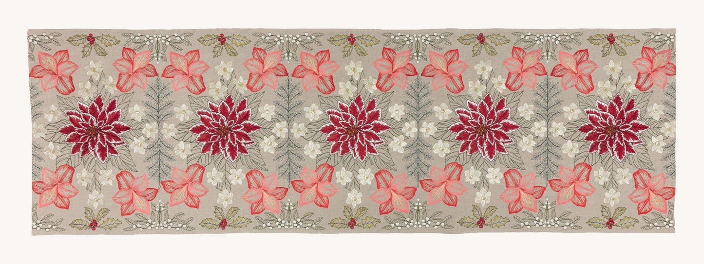 Christmas Flowers Table Runner | Coral & Tusk