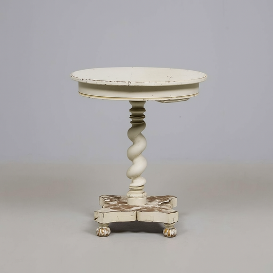 Painted Column Table, 20th Century, D 64 × H 75 cm