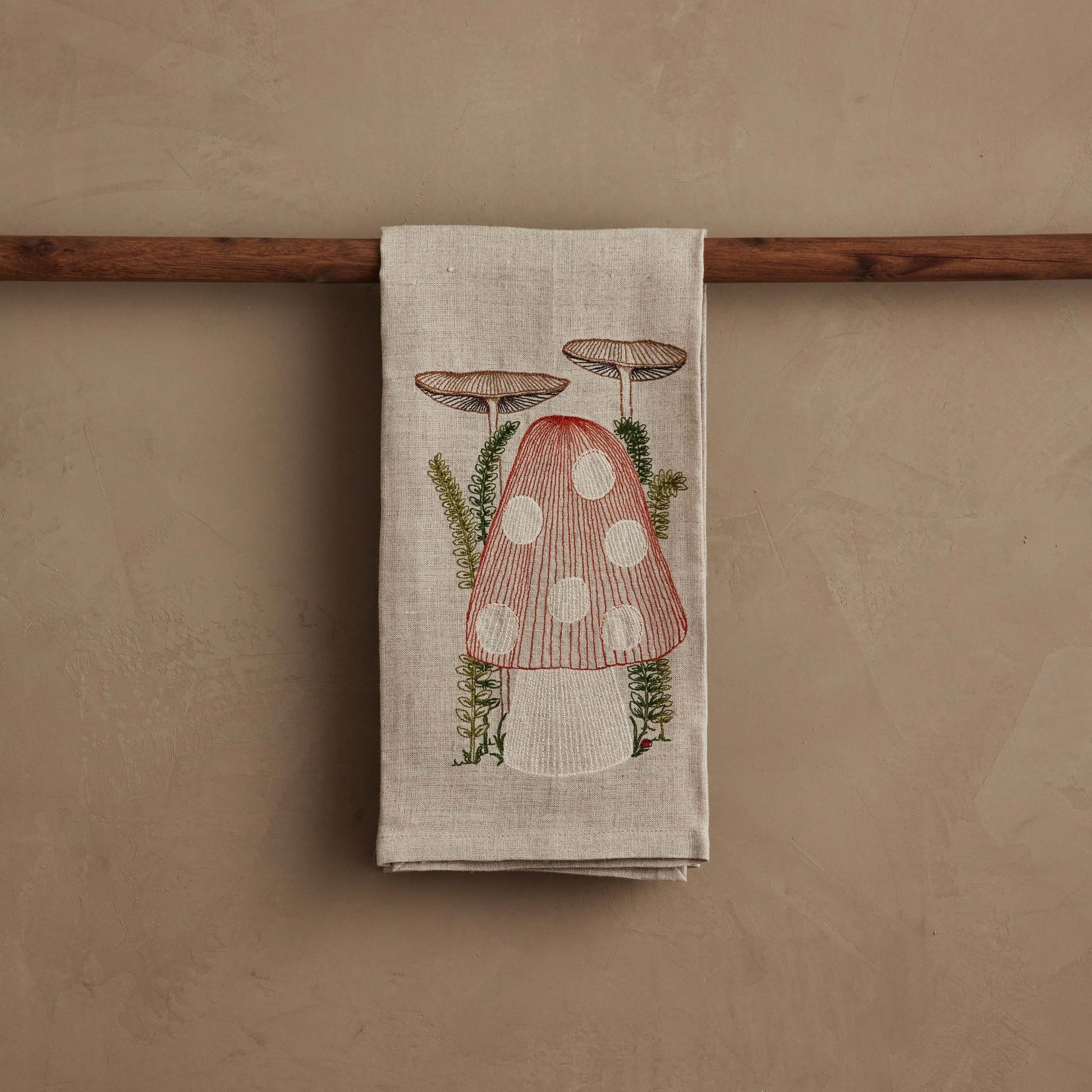 Mushroom Tea Towel by Coral & Tusk, lifestyle view