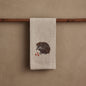 Hedgehog with Mushrooms Tea Towel by Coral & Tusk, embroidered detail