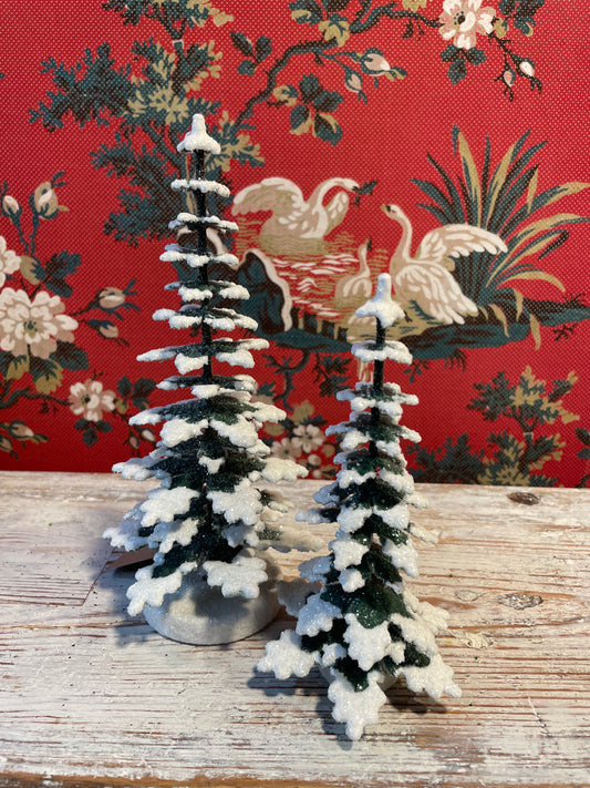 Green With Snow/Frosted Spruce - Cardboard Christmas Tree -  15cm | Ino Schaller