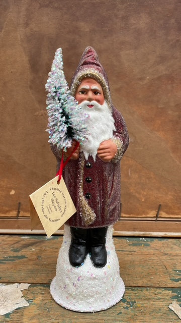 Antiques Bordeaux Red Santa Beaded | Ino Schaller