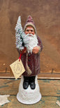 Antique Bordeaux Red Santa Beaded | Ino Schaller
