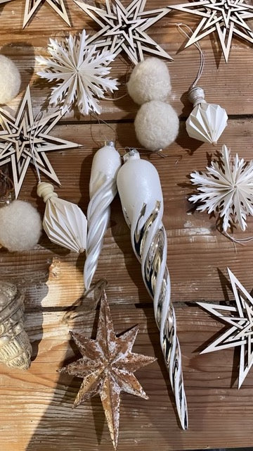 French Glass "Antiqued" Baubles - Large
