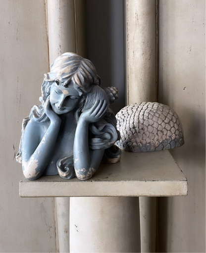 Vintage Nantucket Mermaid Figurine | Painted Plaster, Two-Part