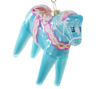 Dala Hest - Blue Christmas Ornament