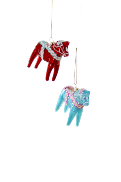 Dala Hest - Blue Christmas Ornament