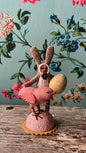 Purple Bunny Child Pink Chick Figure | Vintage by Crystal Spun Cotton Ornament