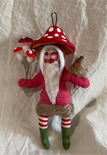 Load image into Gallery viewer, Mushroom Top Gnome Ornament - Vintage by Crystal
