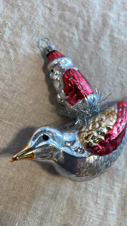 Nostalgic Santa Claus on a Bird | Nostalgie Christbaumschmuck