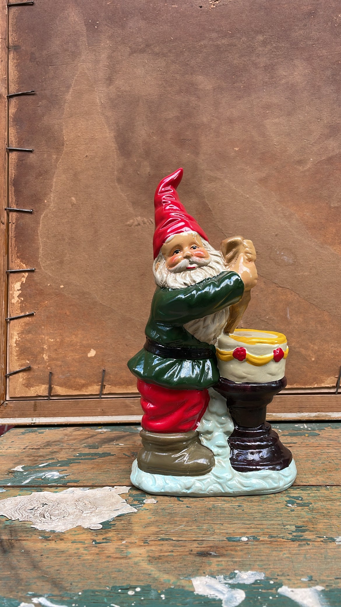 Large Vintage Scandinavian Baking Nisse / Tomte / Julenisse Figurine, 1950s – Hand-Painted