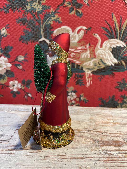 Matte Red Santa with Gold Trim | Ino Schaller