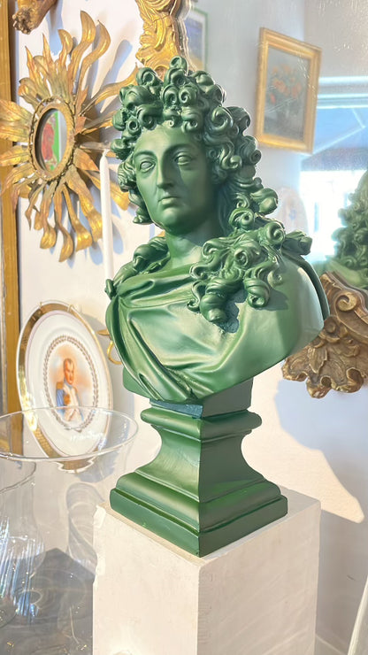 Green King Louis Xiv Bust Christmas Ornament