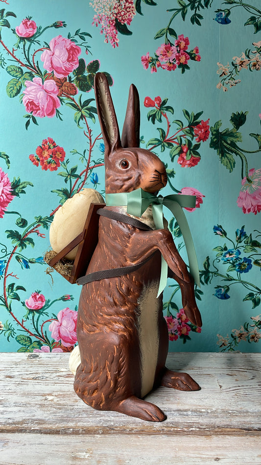 Giant Brown Bunny with Egg Basket - Ino Schaller