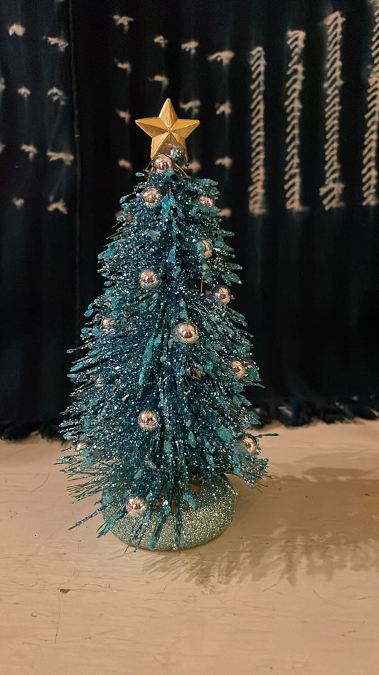 Teal Brush Christmas Tree