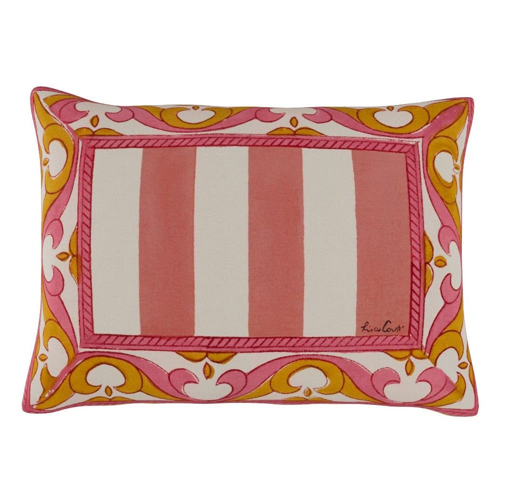 Nizam Flower Cream Pink Cushion | Lisa Corti