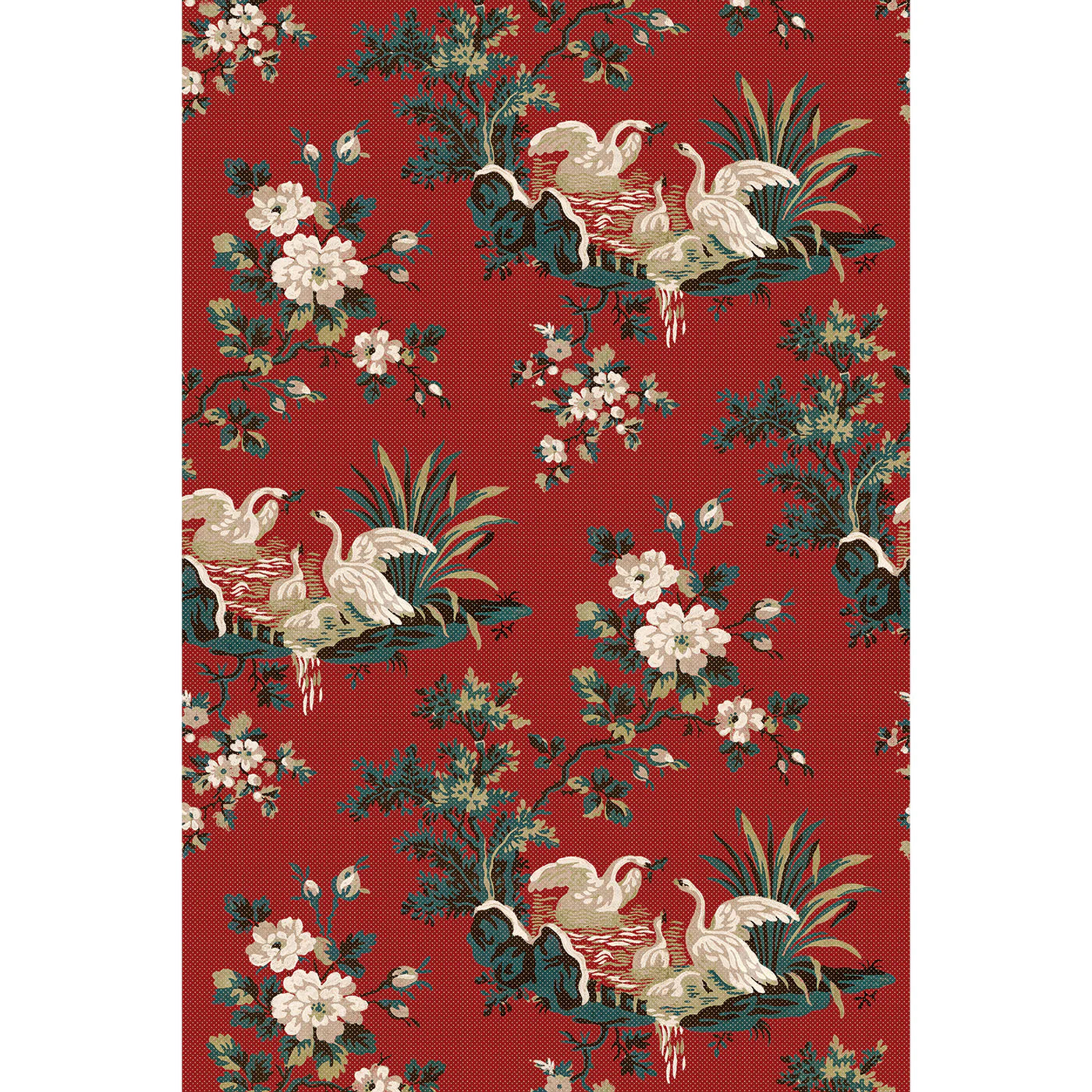 Flowers and Swans Wallpaper | Tapetorama