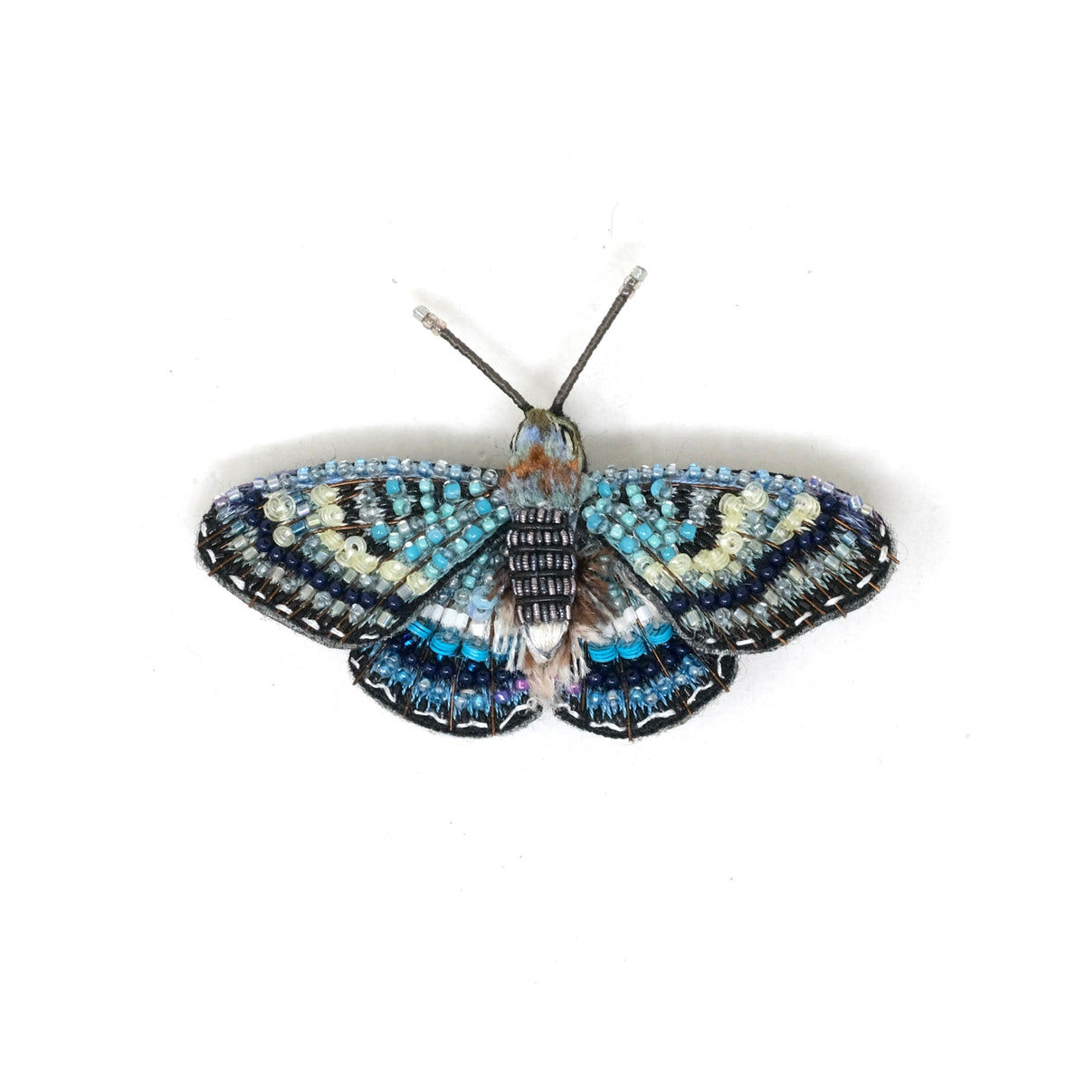 French Duke Butterfly hand-embroidered brooch by Trovelore at BON TON goods