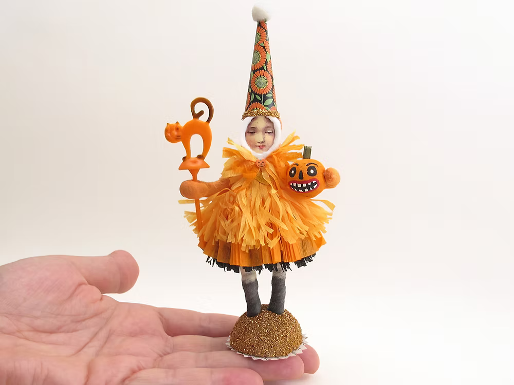Frills & Chills Figure | Vintage by Crystal Spun Cotton Ornament