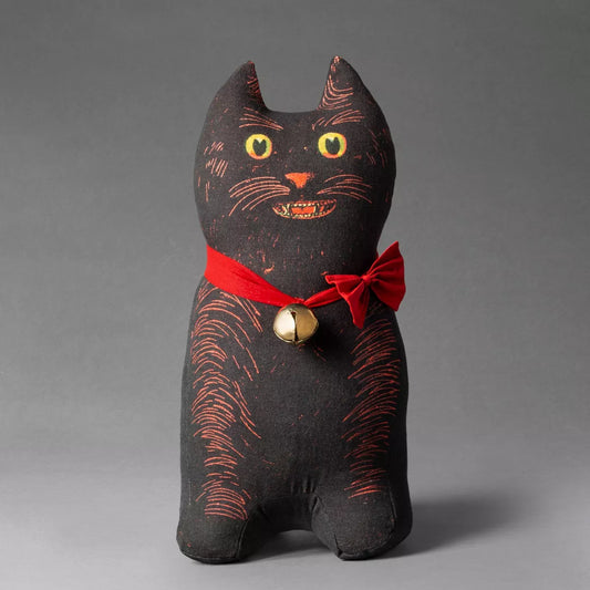 Black Cat Novelty Plush Pillow - John Derian Company