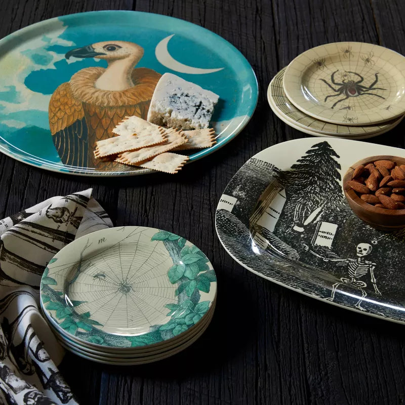 Skeleton and Cemetery Oval Serving Tray - John Derian Company