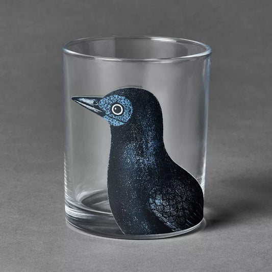 Midnight Dreary Black Bird Highball Glass Set of 4 - John Derian Company