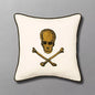 Beaded Skull and Crossbones Square Throw Pillow | John Derian