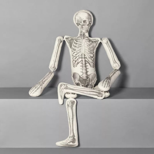 Articulated Skeleton Novelty Plush Pillow Cream - John Derian Company