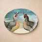 Hungry Chickens Stoneware Oval Serving Platter | John Derian