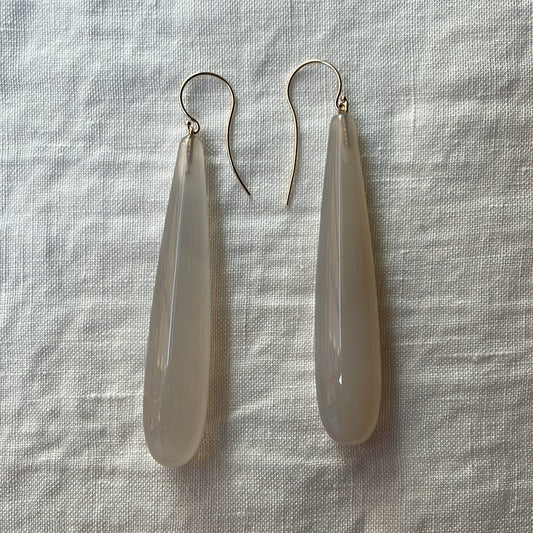 Grey Agate Drop Earrings