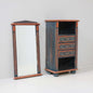 Painted Chest of Drawers with Mirror, Folk Style