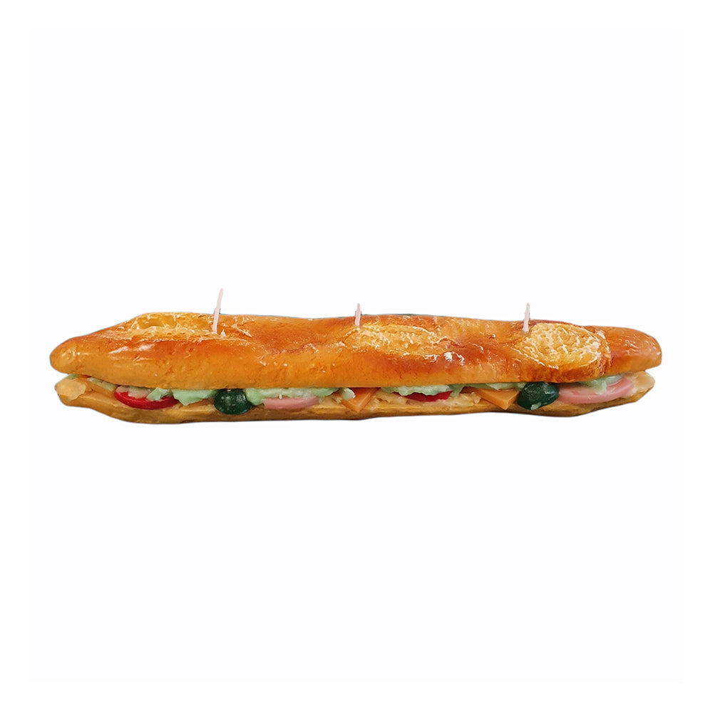 Stuffed Baguette Wax Candle handmade in Italy by Cereria Introna