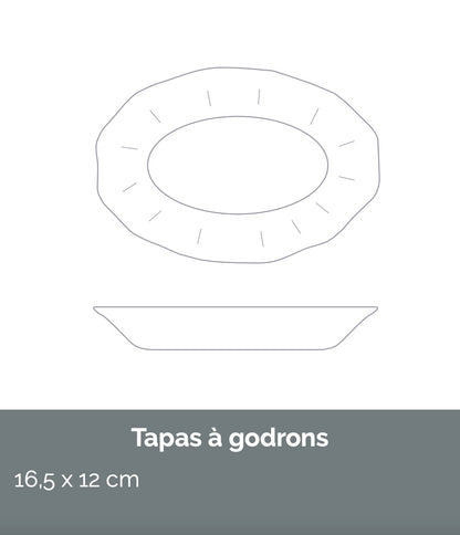 Bora Bora Scalloped Oval Dish Tapas a Godrons | Atelier Saint André Perrin