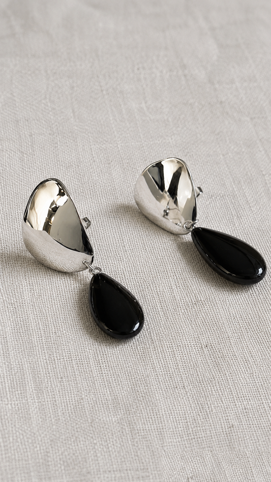 Black Agate and Stone Earrings | Mikkel Brøgger