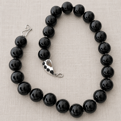 Black Agate & Silver Stone Link Necklace | Mikkel Brøgger